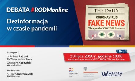 Debata #RODMonline: „Dezinformacja w czasie pandemii”