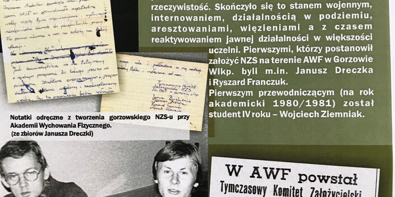 Mija 40 lat od powstania Niezależnego Zrzeszenia Studentów Gorzowskiej Filii AWF.